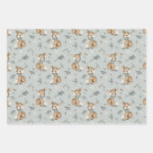 Winter Baby Deer with Earmuffs Snowflakes and Pine Geschenkpapier Set (Vorderseite 2)