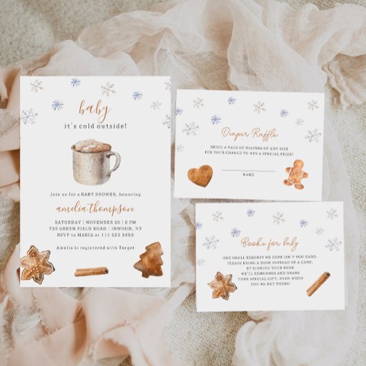 Winter Baby Diaper Umschließungskarte Begleitkarte