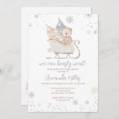 Winter Baby Duschbär und Schneeneutrale laden ein Save The Date (Vorne/Hinten)