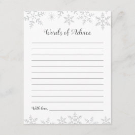 Winter Baby Duschberatungskarte Silver Snowflakes Begleitkarte