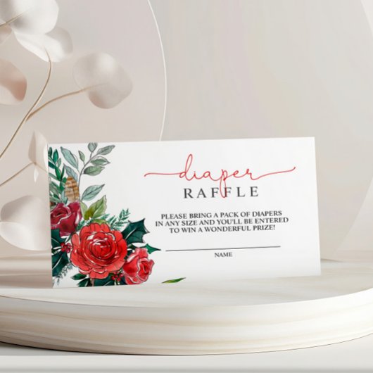 Winter Baby Duschdusche Windeln Raffle Begleitkarte