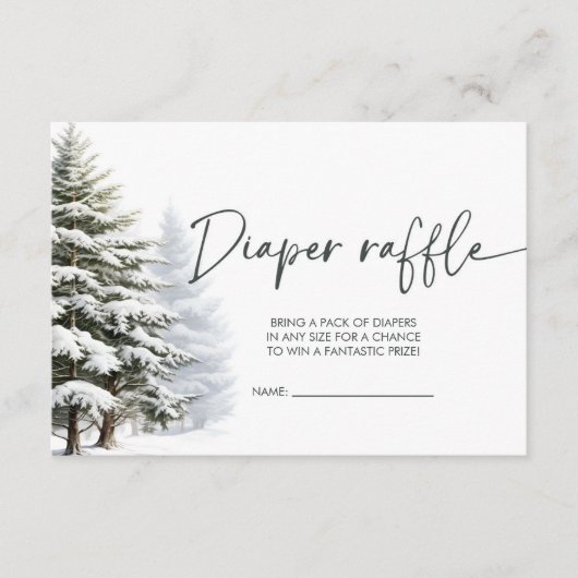 Winter Baby Duschdusche Windeln Raffle Begleitkarte (Vorderseite)