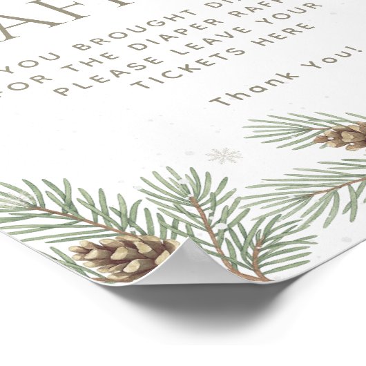 Winter Baby Duschdusche Windeln Raffle Poster (Ecke)