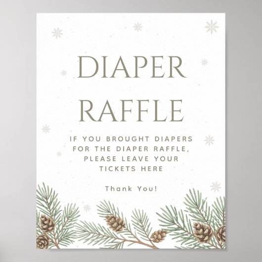 Winter Baby Duschdusche Windeln Raffle Poster (Vorne)