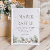 Winter Baby Duschdusche Windeln Raffle Poster