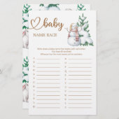 Winter Baby Dusche Baby Name Race Game (Vorne/Hinten)