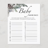 Winter Baby Dusche Babyname Race (Vorderseite)