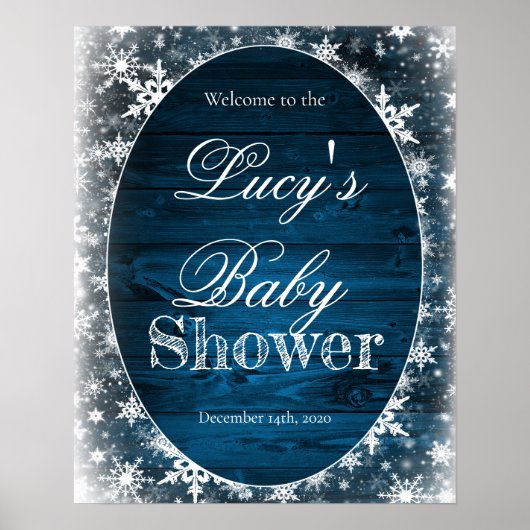 Winter Baby Dusche Begrüßungszeichen Poster (Vorne)