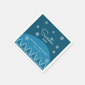 Winter Baby Dusche Blaue Schneeflocken Bäume Serviette (Ecke)