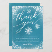 Winter Baby Dusche Blauer Schnee Dankeskarte (Vorne/Hinten)