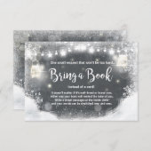 Winter Baby Dusche bringen Buch Schnee rustikal du Begleitkarte (Vorne/Hinten)