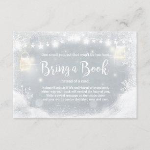 Winter Baby Dusche bringen Buch Schnee Rustikal Gr Begleitkarte