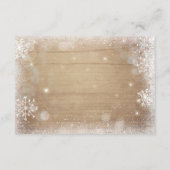 Winter Baby Dusche bringen Buch Schnee Rustikales  Begleitkarte (Rückseite)