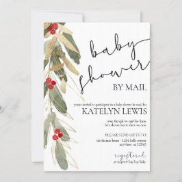 Winter Baby Dusche by Mail Einladung Gold Holly