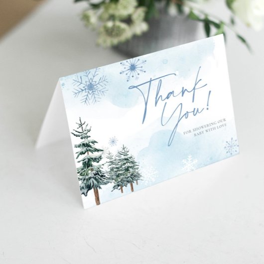 Winter Baby Dusche Danke Karte