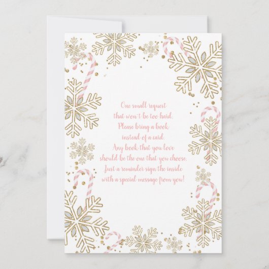 Winter Baby Dusche ein kleines Schneeflocken Einladung (Rückseite)