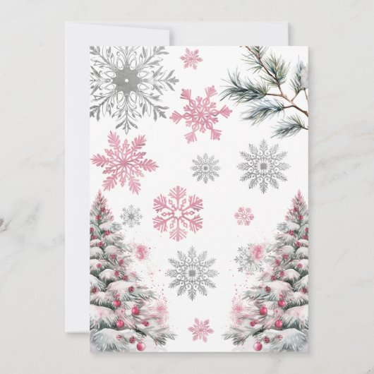 Winter Baby Dusche Einladung (Rückseite)