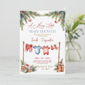 Winter Baby Dusche Einladung (Stehend Vorderseite)