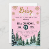 Winter Baby Dusche Einladung (Vorne/Hinten)