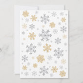 Winter Baby Dusche Einladung Gold Snowflake (Rückseite)