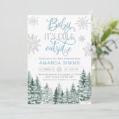 Winter Baby Dusche Einladung ist kalt draußen (Stehend Vorderseite)
