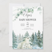Winter Baby Dusche Einladung Mama Bear Baby Showe (Vorderseite)