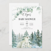 Winter Baby Dusche Einladung Mama Bear Baby Showe (Vorne/Hinten)