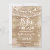 Winter Baby Dusche Einladung Rosa Schneeflocken (Vorderseite)