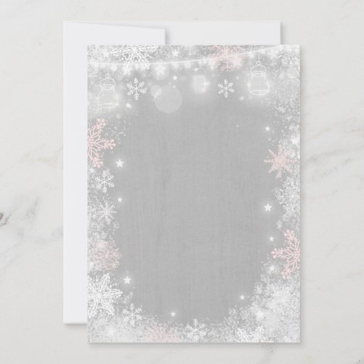 Winter Baby Dusche Einladung Rustikale Winterdusch (Rückseite)