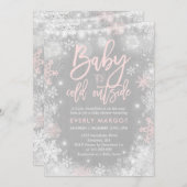 Winter Baby Dusche Einladung Rustikale Winterdusch (Vorne/Hinten)