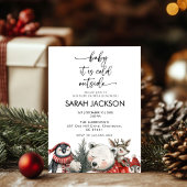 Winter Baby Dusche Einladung Set, Baby es ist kalt