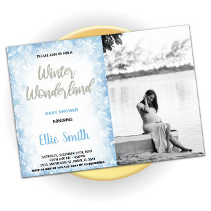 Winter Baby Dusche Einladungen Blaues Foto