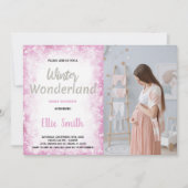 Winter Baby Dusche Einladungen Cloud Pink Foto (Vorderseite)