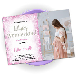 Winter Baby Dusche Einladungen Cloud Pink Foto
