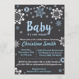 Winter Baby Dusche Einladungen für einen Jungen