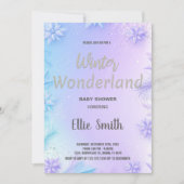 Winter Baby Dusche Einladungen Lila Glitzer (Vorderseite)