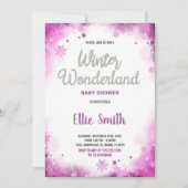 Winter Baby Dusche Einladungen Rosa Cloud (Vorderseite)