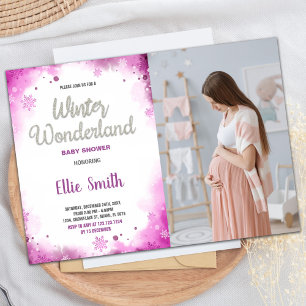 Winter Baby Dusche Einladungen Rosa Cloud Foto