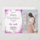 Winter Baby Dusche Einladungen Rosa Cloud Foto (Vorderseite)