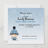 Winter Baby Dusche Einladungen Schneeflocken und B (Rückseite)