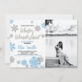 Winter Baby Dusche Einladungen Weißes Foto (Vorderseite)