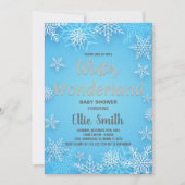 Winter Baby Dusche Einladungen Weißschneesilber (Vorderseite)