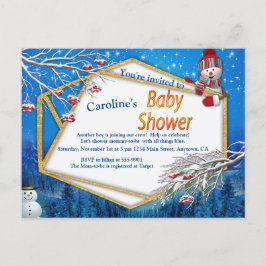 Winter Baby Dusche Einladungspostkarte