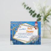 Winter Baby Dusche Einladungspostkarte (Stehend Vorderseite)