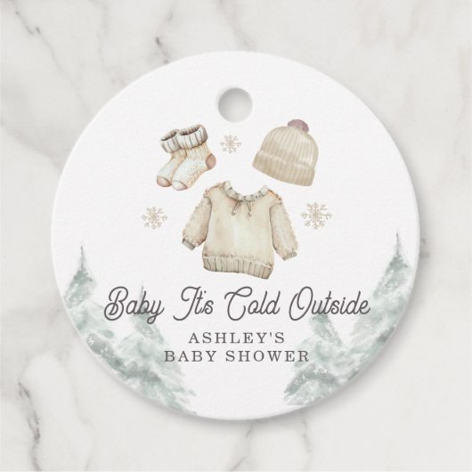 Winter Baby Dusche Es ist kalt draußen Unisex Schn Geschenkanhänger (Vorderseite)
