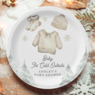 Winter Baby Dusche Es ist kalt draußen Unisex Schn Pappteller