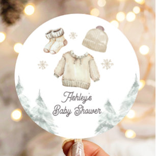 Winter Baby Dusche Es ist kalt draußen Unisex Schn Runder Aufkleber