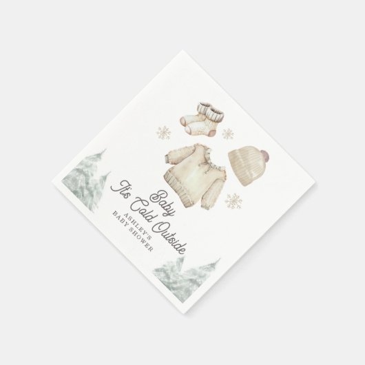 Winter Baby Dusche Es ist kalt draußen Unisex Schn Serviette (Ecke)