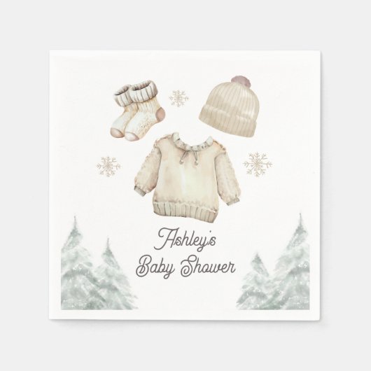 Winter Baby Dusche Es ist kalt draußen Unisex Schn Serviette (Vorderseite)