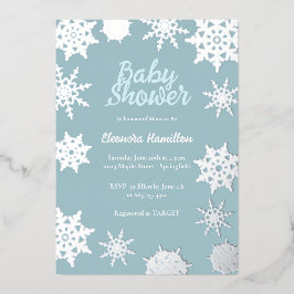 Winter Baby Dusche Folieneinladung
